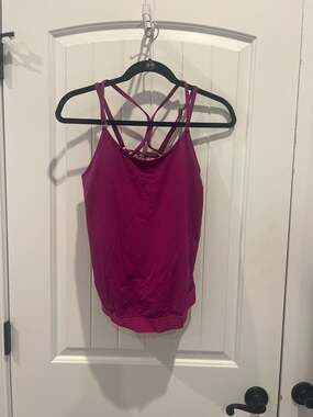 Athleta Cross-Back Tankini Swim Top, Magenta, Size 34D/DD